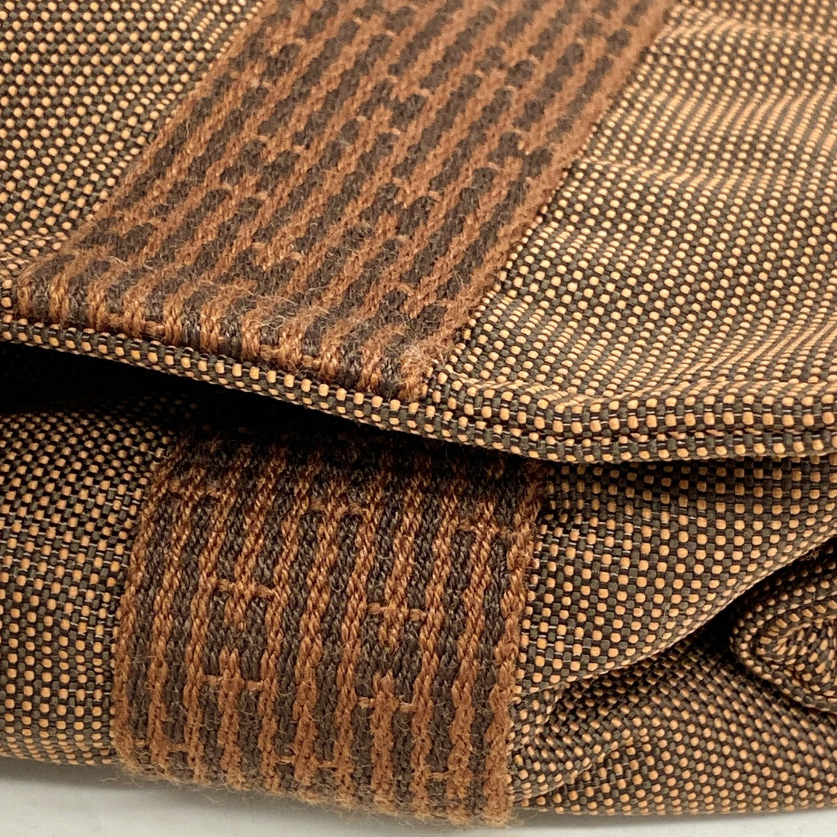 【6ec2148-k】エルメス ショルダーバッグ エールラインバサスMM キャンバス ブラウン シルバー金具【中古】メンズ レディース ユニセックス