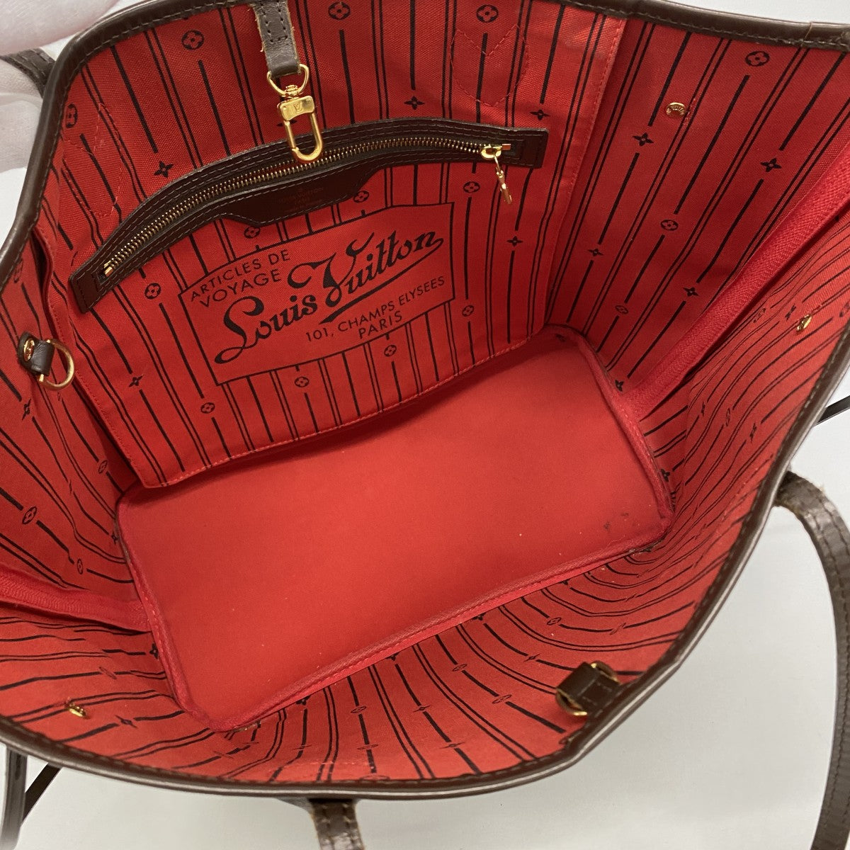 【6ec2321-h】ルイヴィトン トートバッグ ダミエ ネヴァーフルMM N51105 エベヌ【中古】レディース