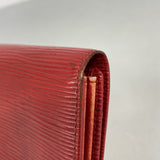 【6ec2557】ルイヴィトン 長財布 エピ ポシェットポルトモネクレディ M63577 カスティリアンレッド【中古】レディース