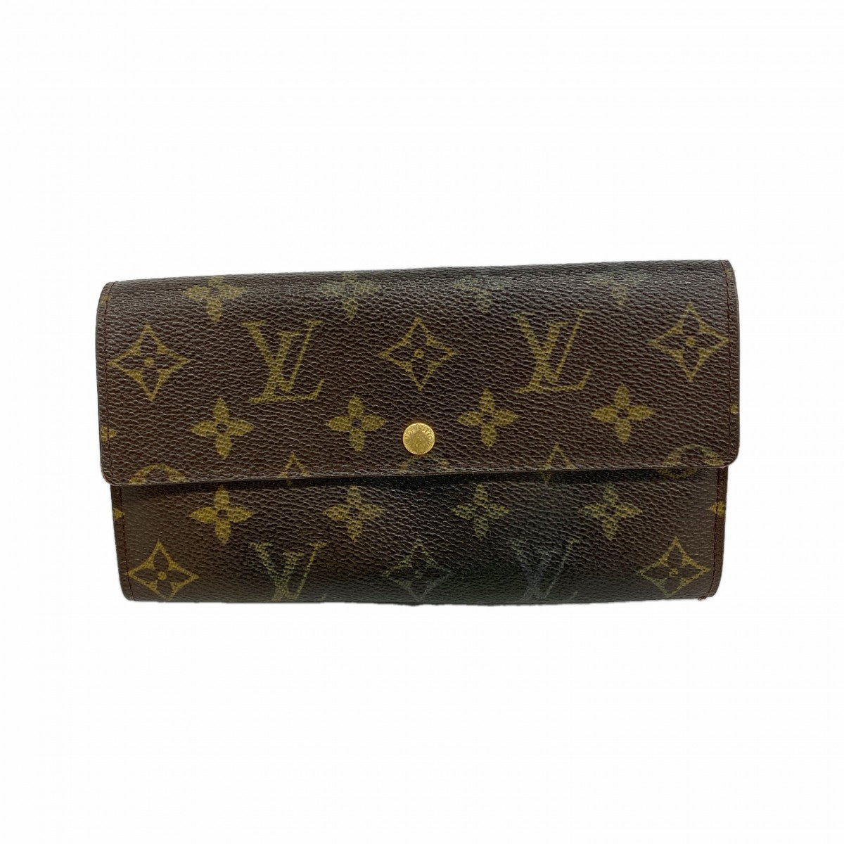 【6ec2716】ルイヴィトン 長財布 モノグラム ポシェットポルトモネクレディ M61725 ブラウン【中古】レディース