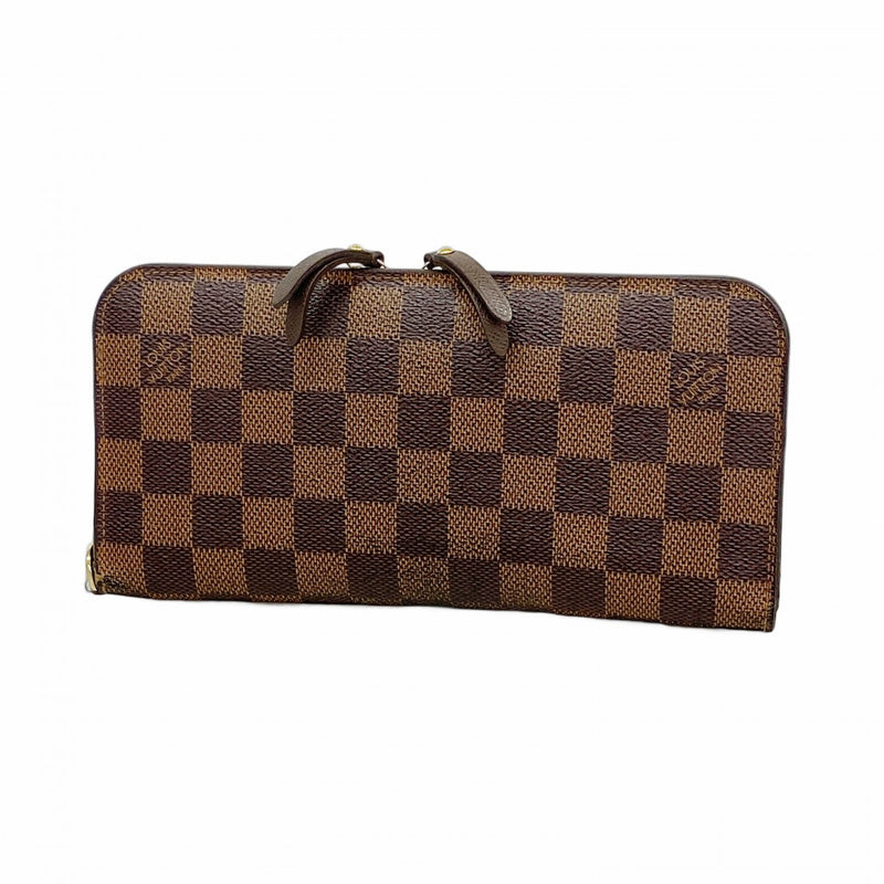 【6ec2747-k】ルイヴィトン 長財布 ダミエ ポルトフォイユアンソリット N63071 エベヌ【中古】レディース
