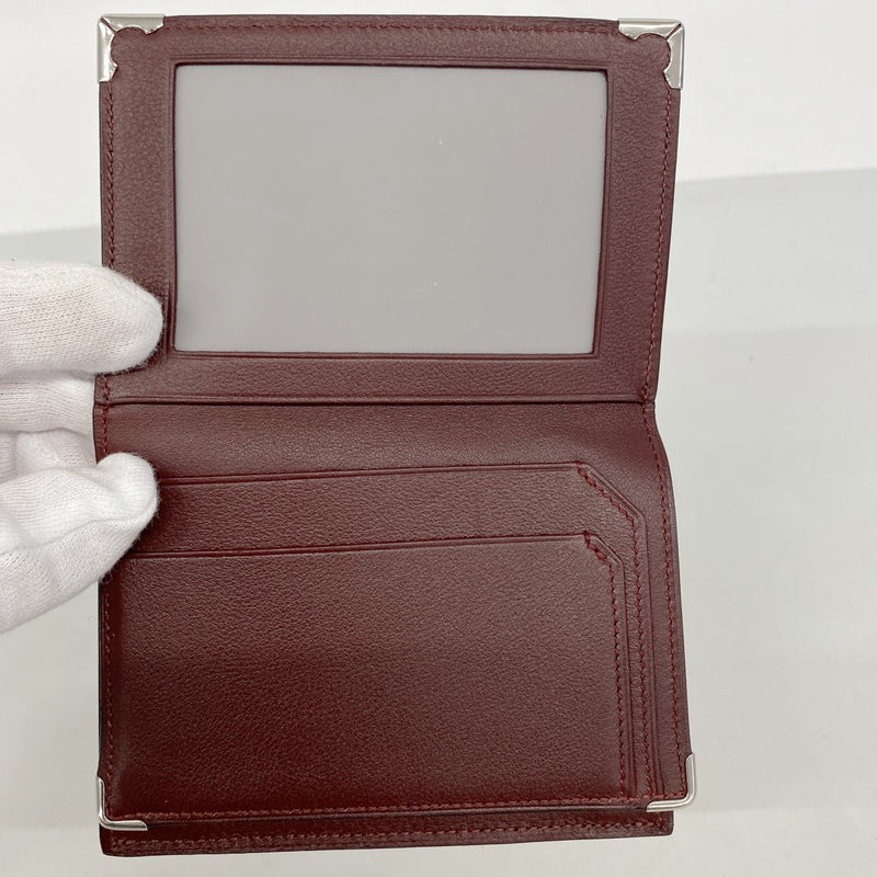 【6ec2786】カルティエ カードケース マスト レザー ブラック シルバー金具【中古】メンズ