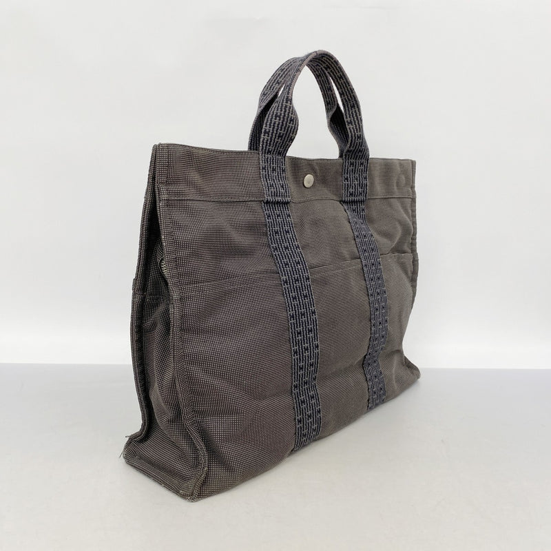 【6ec2795-k】エルメス トートバッグ エールラインMM キャンバス グレー シルバー金具【中古】メンズ レディース ユニセックス