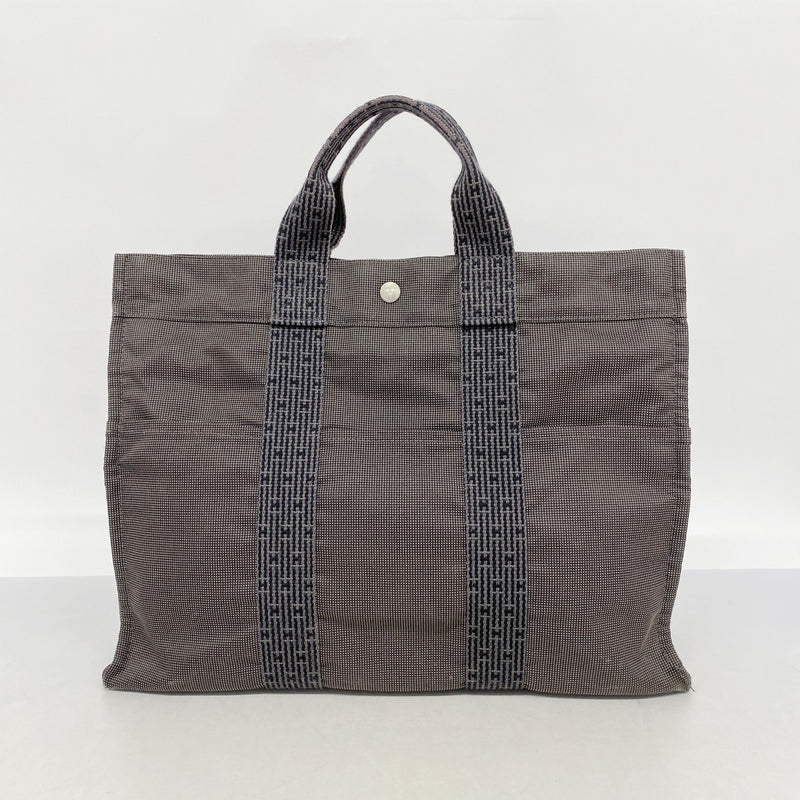 【6ec2795-k】エルメス トートバッグ エールラインMM キャンバス グレー シルバー金具【中古】メンズ レディース ユニセックス