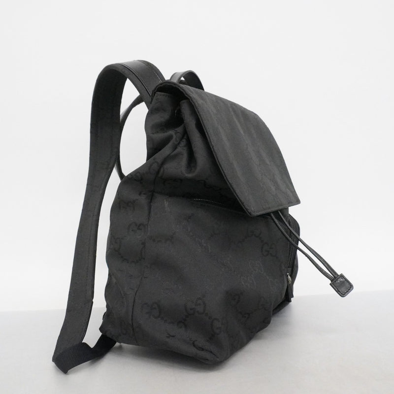 【6ec2857】グッチ リュック・デイパック GGナイロン 003 0238 ナイロン ブラック シルバー金具【中古】レディース