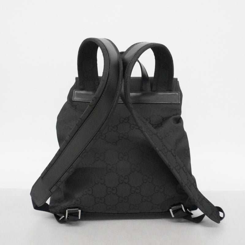 【6ec2857】グッチ リュック・デイパック GGナイロン 003 0238 ナイロン ブラック シルバー金具【中古】レディース