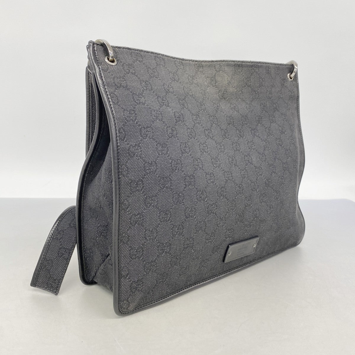 【6ec2915-k】グッチ ショルダーバッグ 90656 デニム ブラック シルバー金具【中古】レディース
