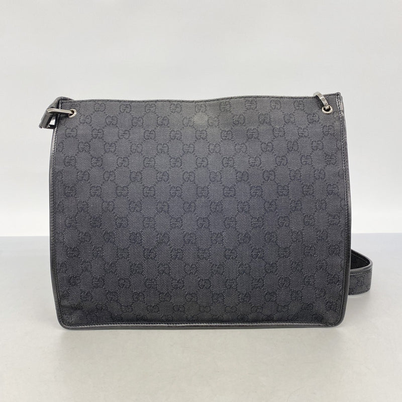【6ec2915-k】グッチ ショルダーバッグ 90656 デニム ブラック シルバー金具【中古】レディース