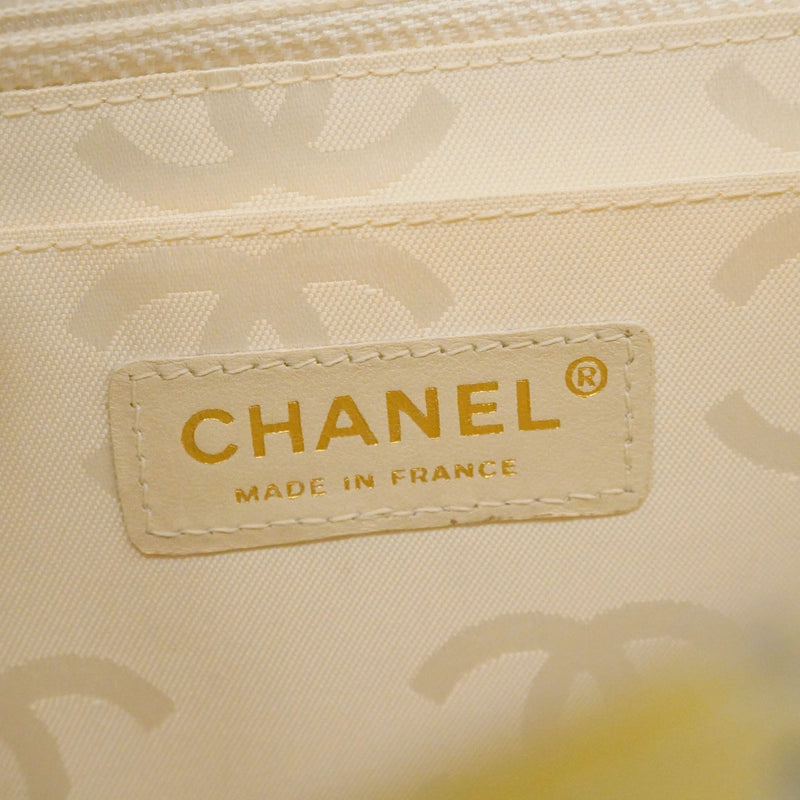 【6ec2927-k】シャネル ショルダーバッグ カメリア Wチェーン パンチング パテントレザー イエロー シャンパンゴールド金具【中古】レディース