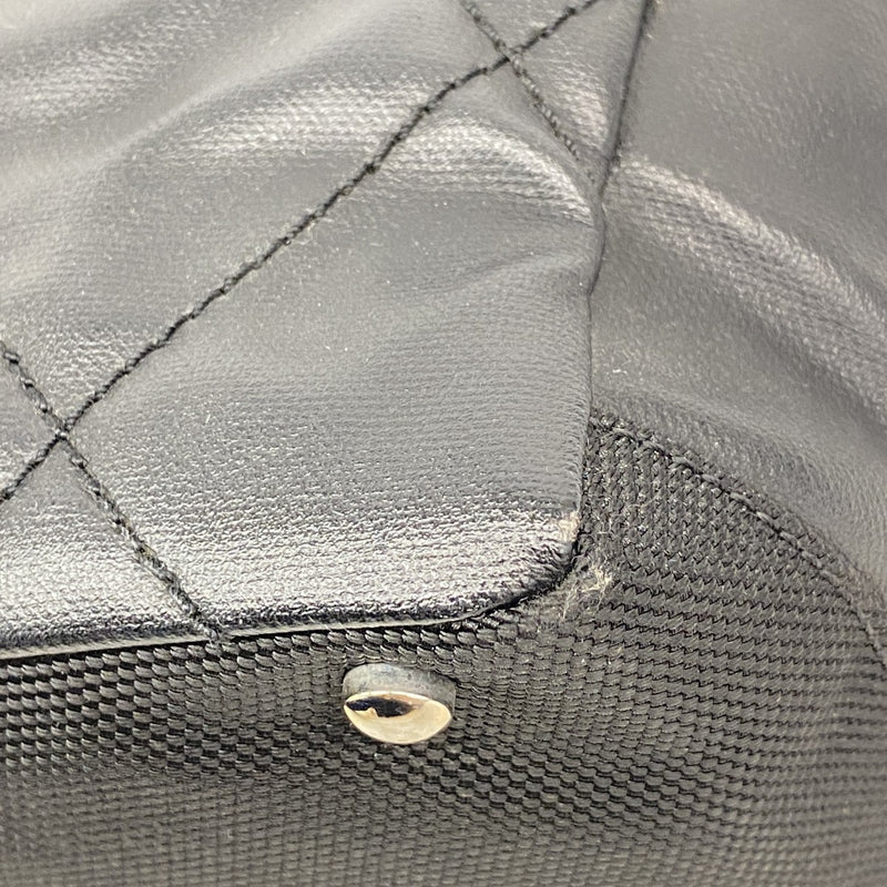 【6ec2931-k】シャネル トートバッグ パリビアリッツ キャンバス ブラック シルバー金具【中古】レディース