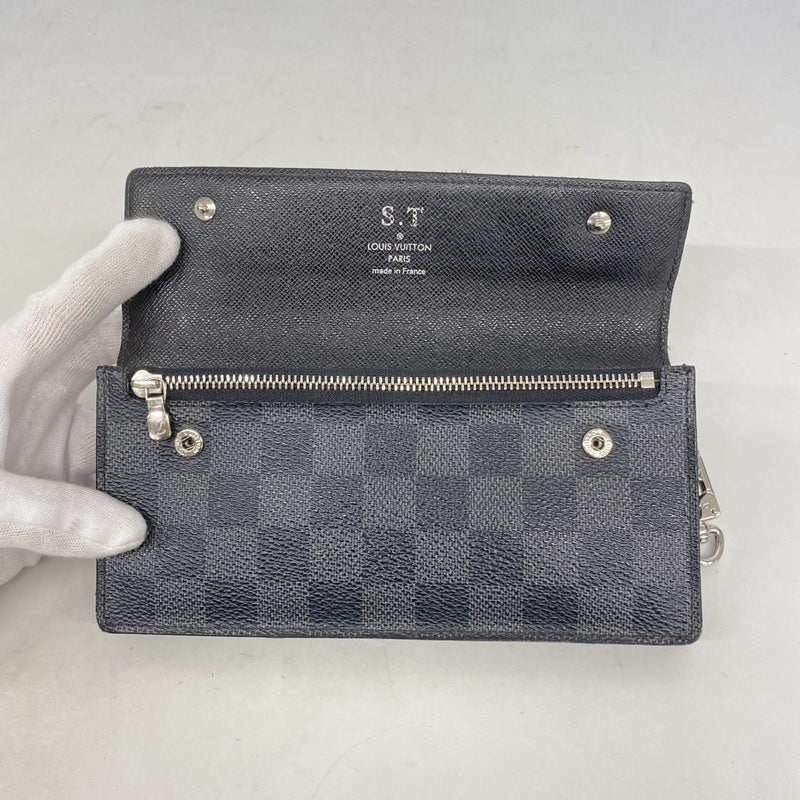 ★在庫処分★SALE【6ec2986-k】ルイヴィトン 長財布 ダミエ・グラフィット ポルトフォイユアコルディオン N60023 ブラック グレー【中古】メンズ