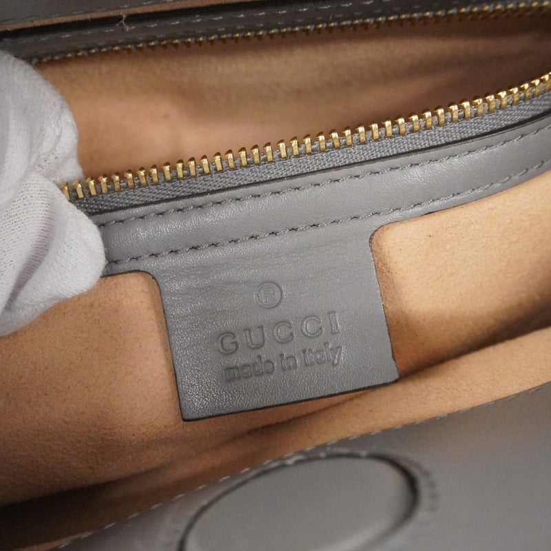 【6ec3004-k】グッチ ハンドバッグ バンブー 459076 レザー グレー ゴールド金具【中古】レディース