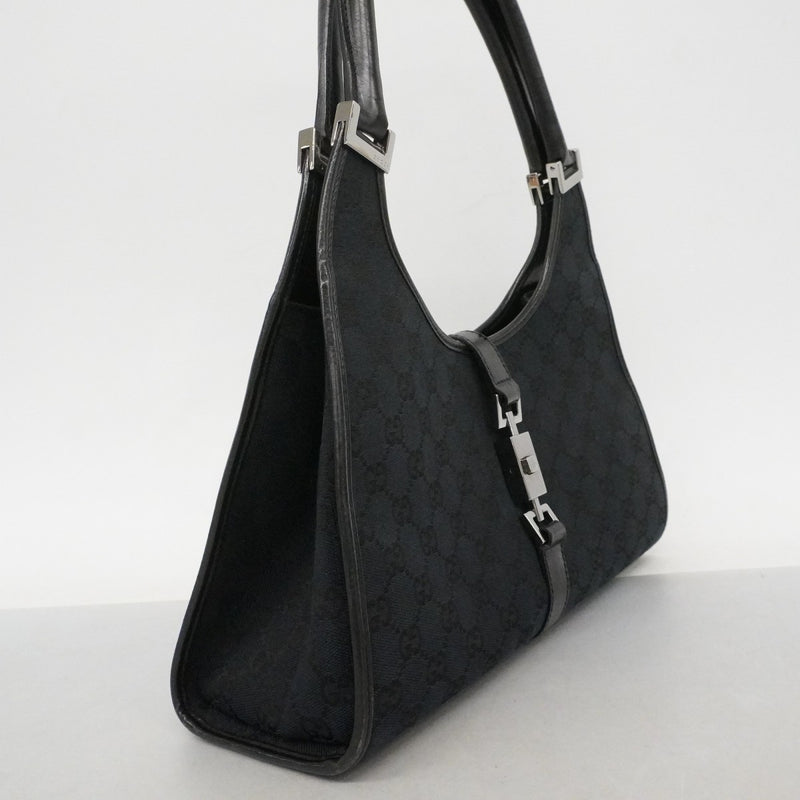 【6ec3094-k】グッチ ハンドバッグ GGキャンバス/ジャッキー 002 1067 キャンバス ブラック シルバー金具【中古】レディース