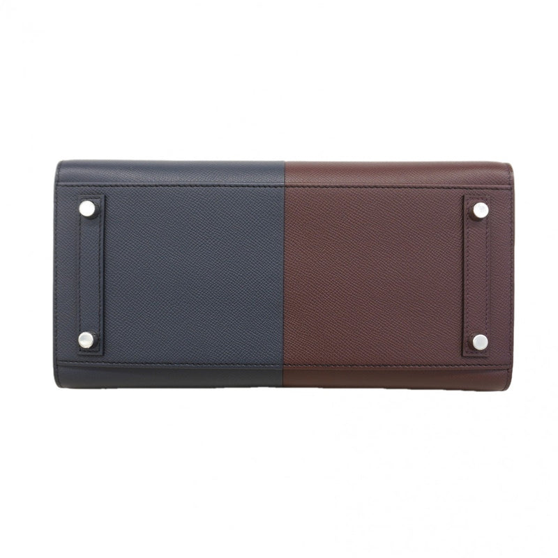★SALE【6ec3095-g】エルメス ハンドバッグ バーキンセリエカザック30 ヴォーエプソン ブルーインディゴ/ルージュセリエ/ローズテキサス シルバー金具 U刻印【中古】レディース