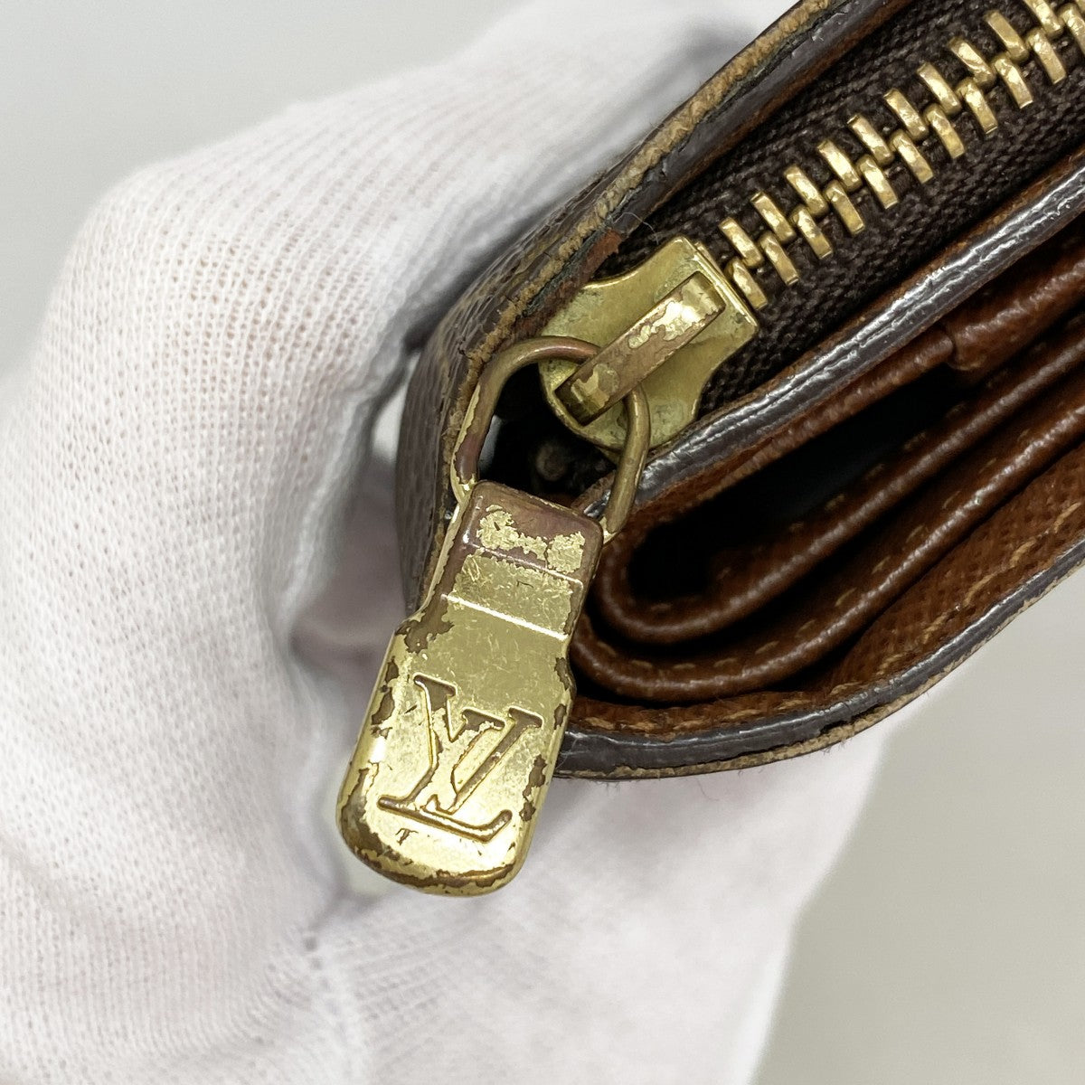 【6ec3133】ルイヴィトン 財布 モノグラム ポルトパピエジップ M61207 ブラウン【中古】レディース