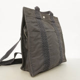 【6ed3751】エルメス リュック・デイパック エールライン アドMM キャンバス グレー シルバー金具【中古】レディース