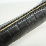 【6ed4014-k】シャネル ペンケース チョコバー ラムスキン ブラック ゴールド金具【中古】レディース