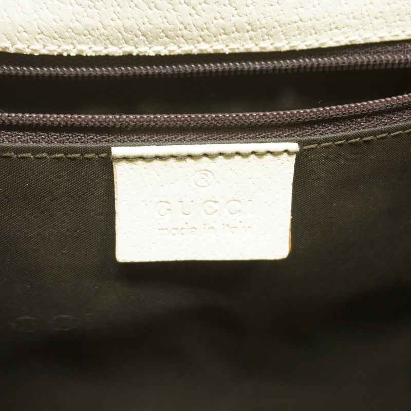 【6ed4016-k】グッチ ハンドバッグ ジャッキー 002 1067 キャンバス ブラウン ホワイト シルバー金具【中古】レディース