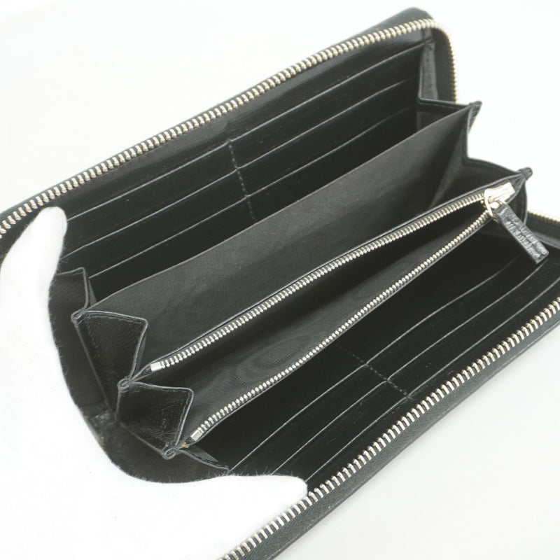 【6ed4041-k】グッチ 長財布 GGスプリーム インターロッキングG 673003 PVC レザー ブラック シルバー金具【中古】メンズ