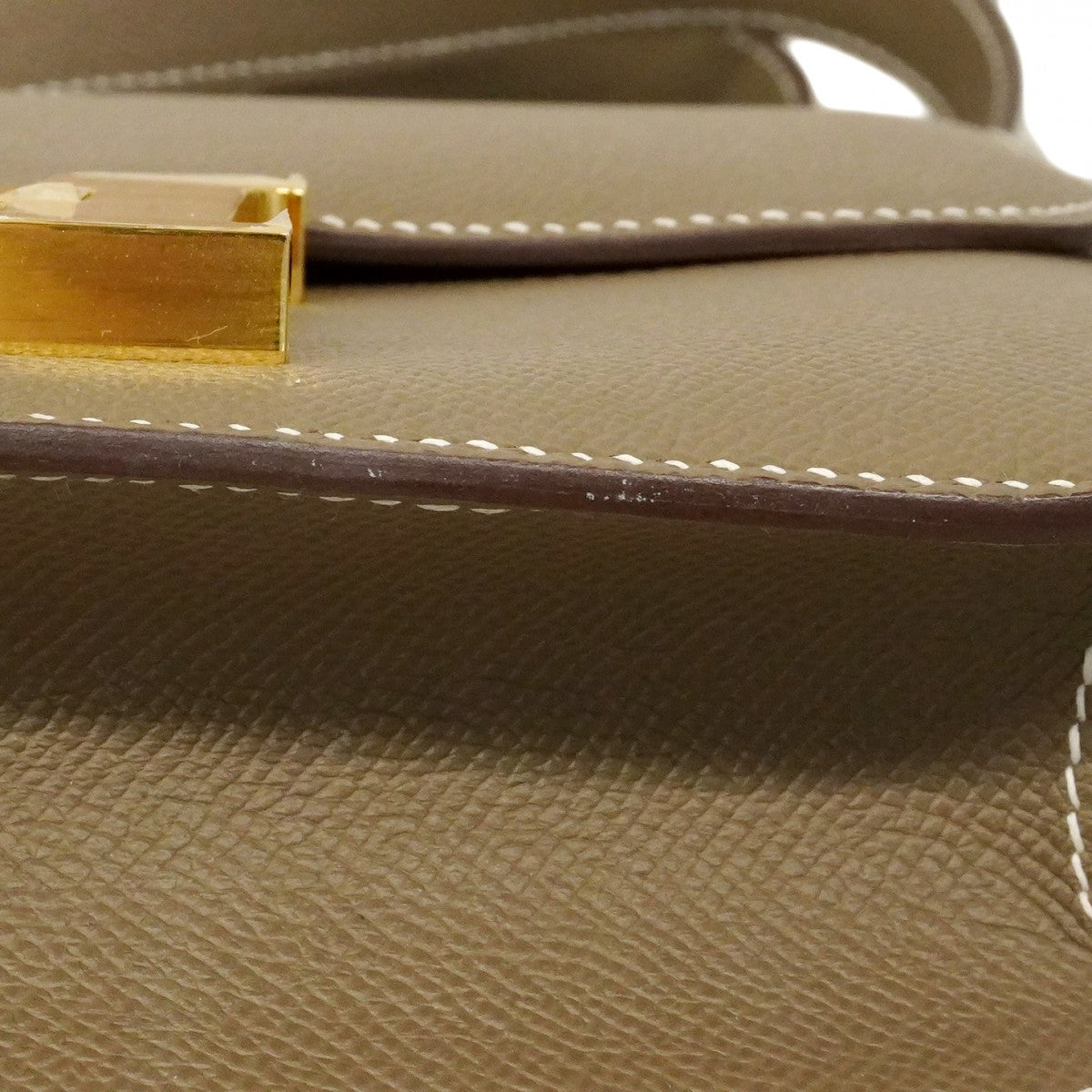 【6ed4289】エルメス ショルダーバッグ コンスタンス24 ヴォーエプソン エトゥープ シャンパンゴールド金具 W刻印【中古】レディース