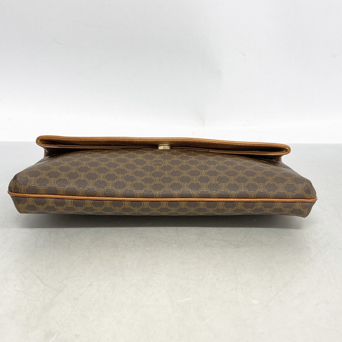 【6ed4342-k】セリーヌ クラッチバッグ マカダム PVC ブラウン ゴールド金具【中古】メンズ レディース ユニセックス