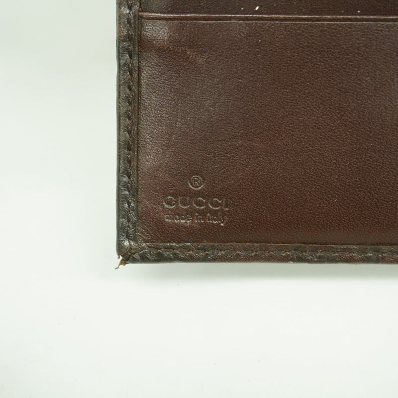 【6ed4357-k】グッチ 手帳カバー グッチシマ 115241 レザー ダークブラウン シャンパンゴールド金具【中古】メンズ レディース ユニセックス