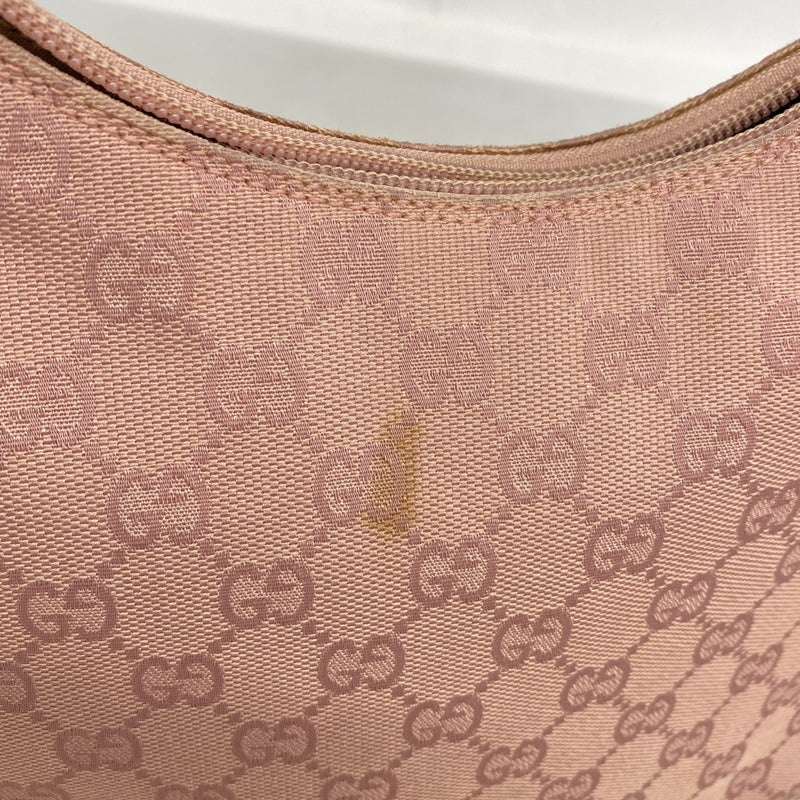 【6ed4370-k】グッチ ショルダーバッグ GGキャンバス 001 3386 キャンバス ピンク シルバー金具【中古】レディース