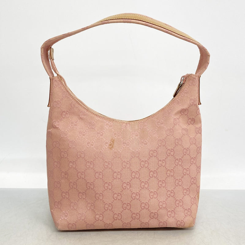 【6ed4370-k】グッチ ショルダーバッグ GGキャンバス 001 3386 キャンバス ピンク シルバー金具【中古】レディース