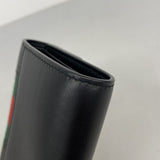 【6ed4392-k】グッチ 三つ折り財布 シェリーライン 476081 レザー ブラック ゴールド金具【中古】レディース
