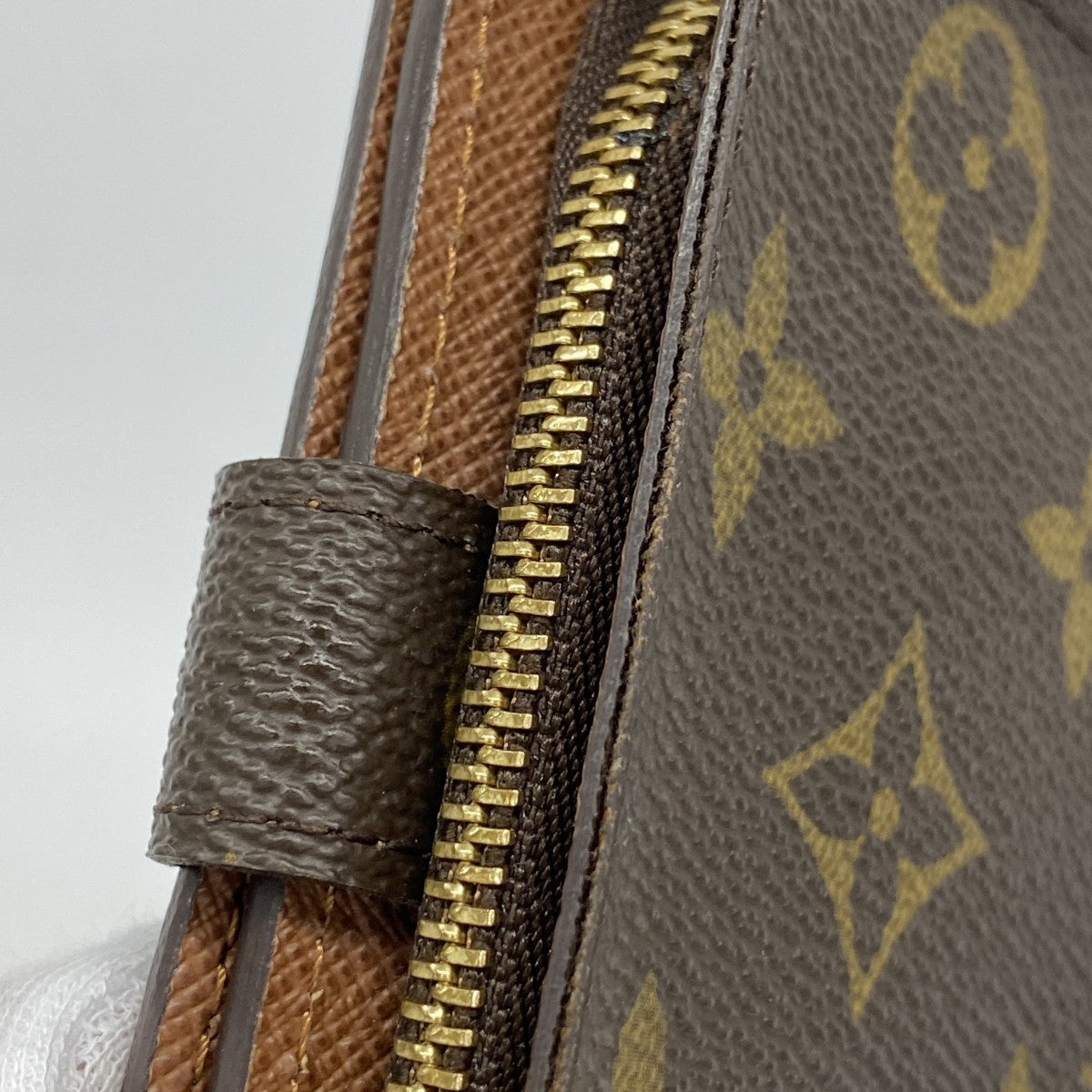 【6ed4437】ルイヴィトン 財布 モノグラム コンパクトジップ M61667 ブラウン【中古】レディース