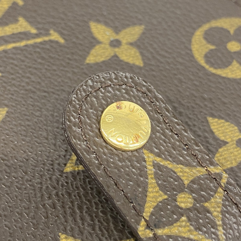 【6ed4437】ルイヴィトン 財布 モノグラム コンパクトジップ M61667 ブラウン【中古】レディース