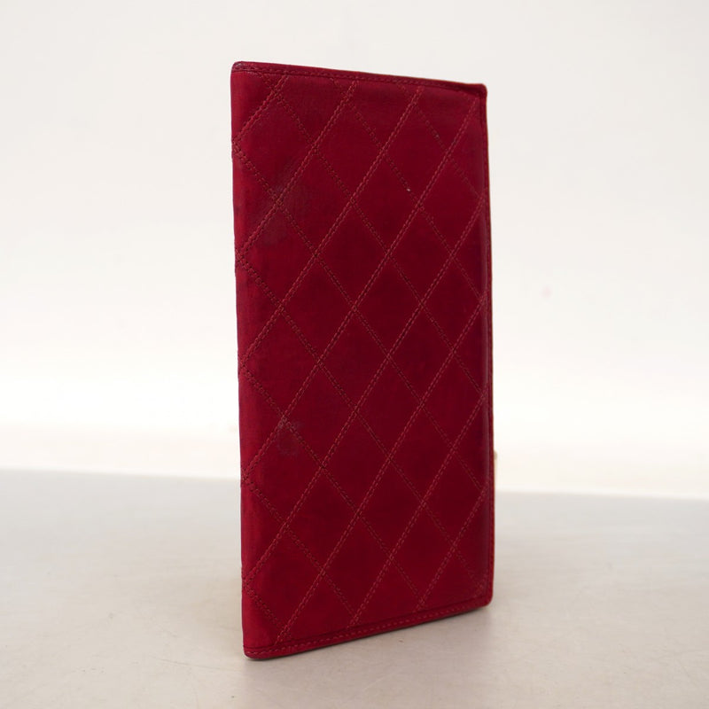 【6ed4740】シャネル 長札入れ ビコローレ レザー レッド【中古】レディース