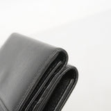 【6ed4777】シャネル 三つ折り財布 ココボタン レザー ブラック シャンパンゴールド金具【中古】レディース