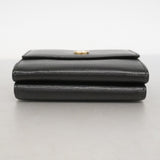 【6ed4777】シャネル 三つ折り財布 ココボタン レザー ブラック シャンパンゴールド金具【中古】レディース