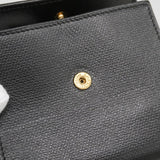 【6ed4777】シャネル 三つ折り財布 ココボタン レザー ブラック シャンパンゴールド金具【中古】レディース