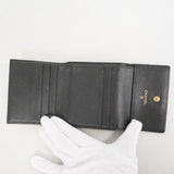 【6ed4777】シャネル 三つ折り財布 ココボタン レザー ブラック シャンパンゴールド金具【中古】レディース
