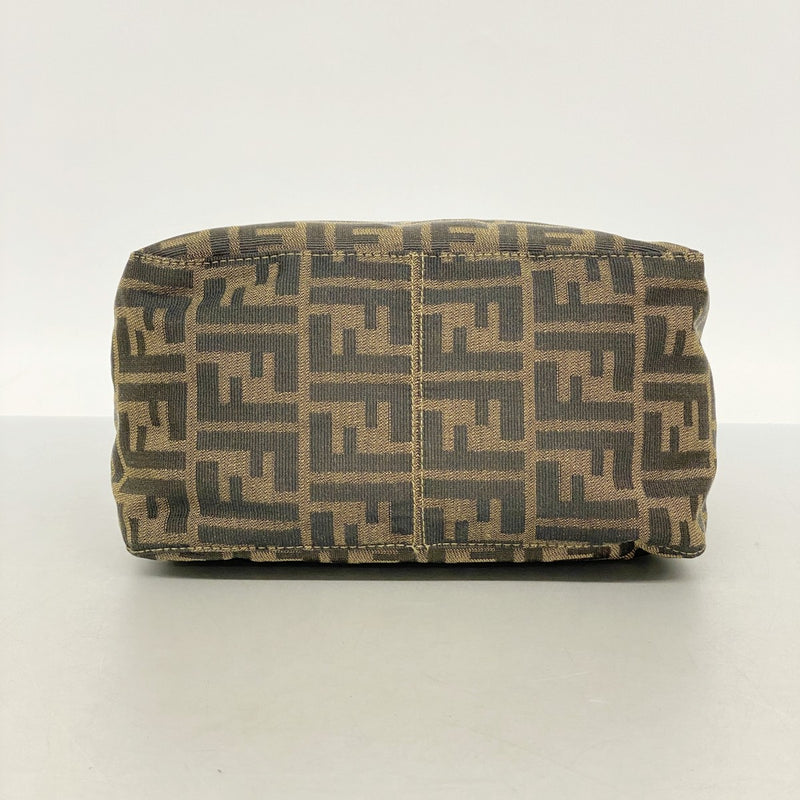 【6ee4900】フェンディ ハンドバッグ ズッカ ナイロンキャンバス ブラウン ゴールド金具【中古】レディース