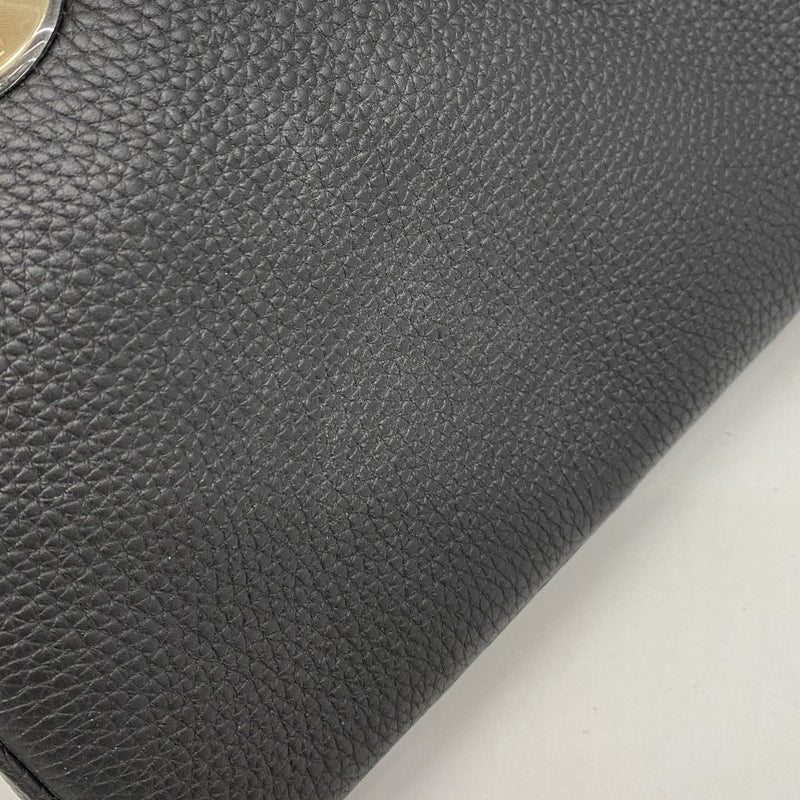 【6ee5090】クリスチャンディオール ハンドバッグ ディオリッシモ レザー ブラック シャンパンゴールド金具【中古】レディース