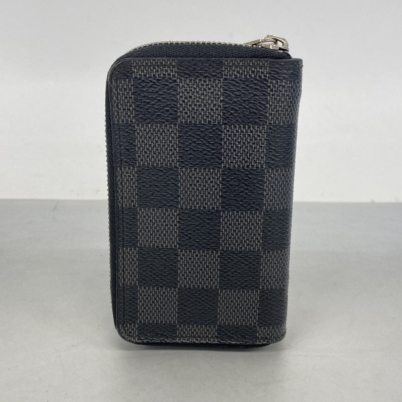 【6ee5166】ルイヴィトン コインケース ダミエ・グラフィット ジッピーコインパース N63076 ブラック グレー【中古】メンズ