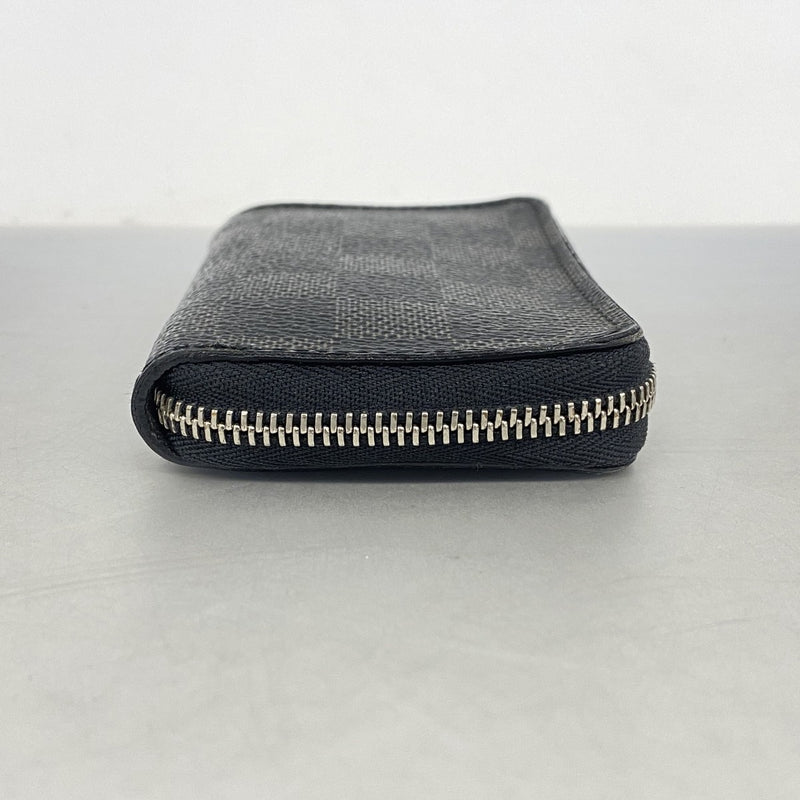 【6ee5166】ルイヴィトン コインケース ダミエ・グラフィット ジッピーコインパース N63076 ブラック グレー【中古】メンズ