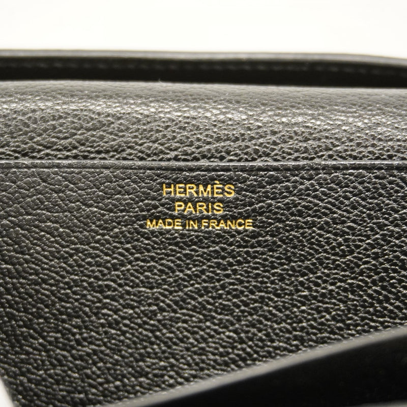 【6ee5197】エルメス 長財布 ベアンスフレ シェブルミゾル ブラック ゴールド金具 U刻印【中古】メンズ レディース ユニセックス