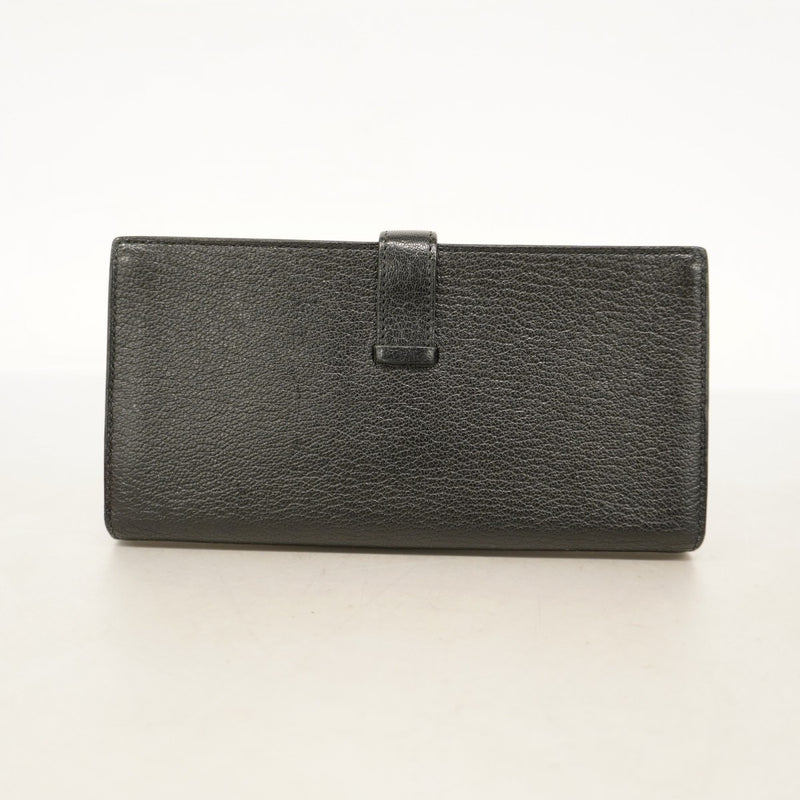 【6ee5197】エルメス 長財布 ベアンスフレ シェブルミゾル ブラック ゴールド金具 U刻印【中古】メンズ レディース ユニセックス