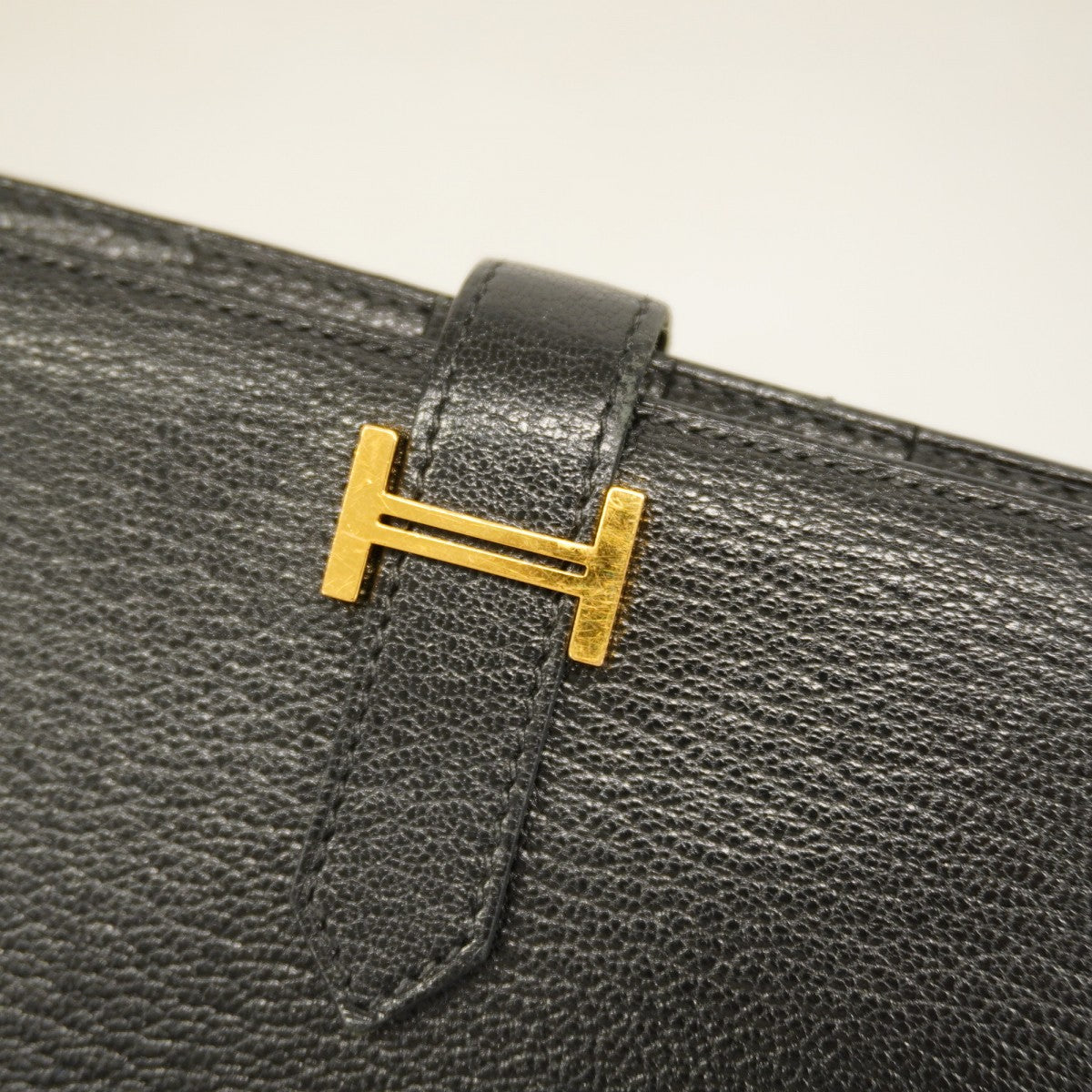 【6ee5197】エルメス 長財布 ベアンスフレ シェブルミゾル ブラック ゴールド金具 U刻印【中古】メンズ レディース ユニセックス