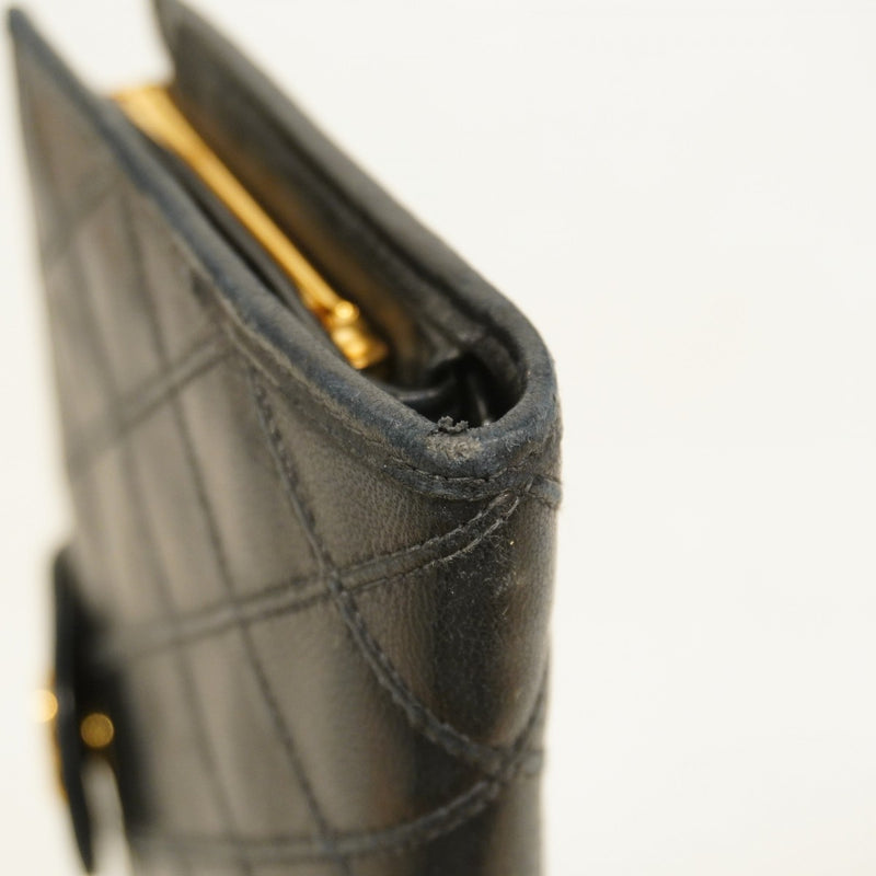 【6ee5239-k】シャネル 長財布 ビコローレ ラムスキン ブラック ゴールド金具【中古】レディース