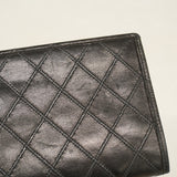 【6ee5239-k】シャネル 長財布 ビコローレ ラムスキン ブラック ゴールド金具【中古】レディース