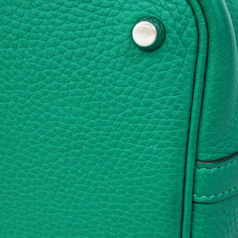 【6ee5319-e】エルメス ハンドバッグ ピコタンロックPM トリヨンクレマンス ヴェールヴェローズ シルバー金具 D刻印【中古】レディース