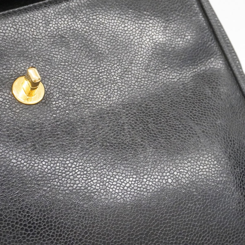 【6ee5374】シャネル ショルダーバッグ トリプルココ キャビアスキン ブラック ゴールド金具【中古】レディース