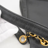 【6ee5374】シャネル ショルダーバッグ トリプルココ キャビアスキン ブラック ゴールド金具【中古】レディース