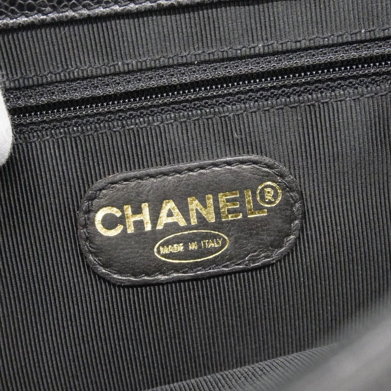 【6ee5374】シャネル ショルダーバッグ トリプルココ キャビアスキン ブラック ゴールド金具【中古】レディース