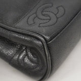【6ee5374】シャネル ショルダーバッグ トリプルココ キャビアスキン ブラック ゴールド金具【中古】レディース